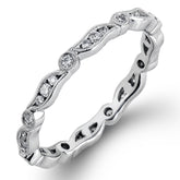 Featuring a contemporary stackable design, this white gold band is accented by a collection of .28 ctw of white diamonds.