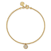 14K Yellow Gold Bujukan WS Pave Charm Bracelet
