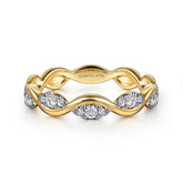 14K Yellow Gold Diamond Twisted Stackable Ring