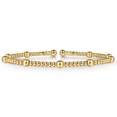 14K Gold Beaded Bangle