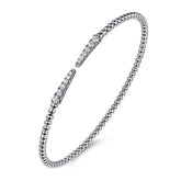 14K White Gold Bangle with Diamonds