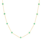 Turquoise Enamel Round Evil Eye Station Necklace