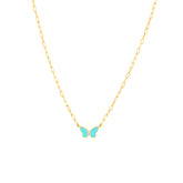 Turquoise Buttlerfly Necklace with Diamond
