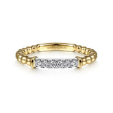 14K White and Yellow Gold Stackable Diamond Ring