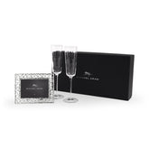 Reflective Champagne Flute & Heart Frame 3.5" x 5" Packaged Gift Set