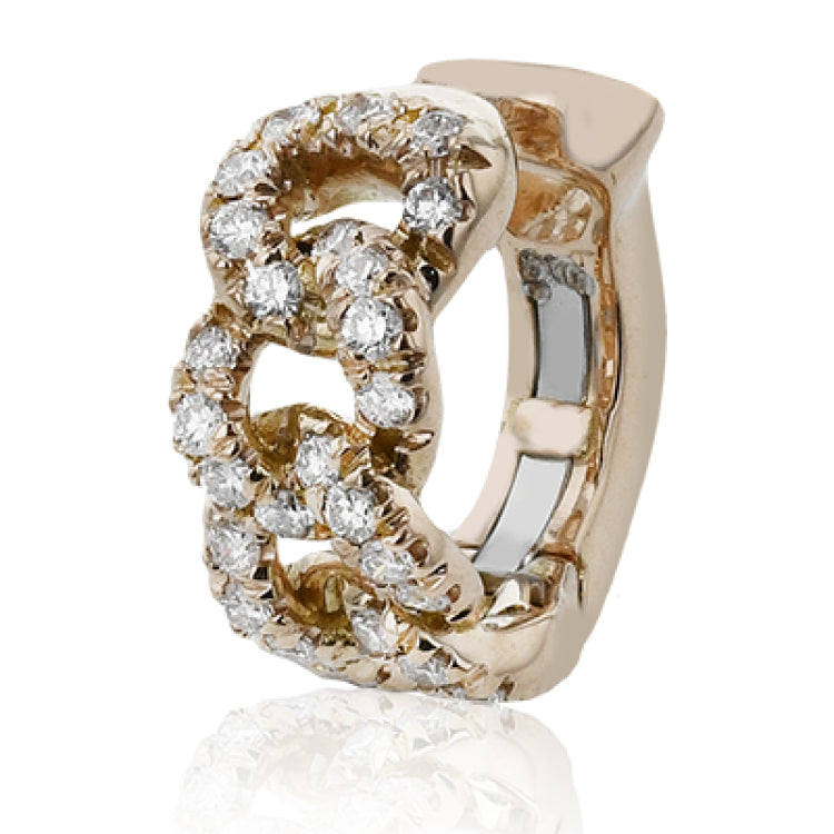 Shine in this 18K rose gold cuban link diamond huggies 0.31 ctw., from our chain link collection