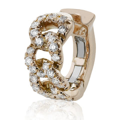 Shine in this 18K rose gold cuban link diamond huggies 0.31 ctw., from our chain link collection