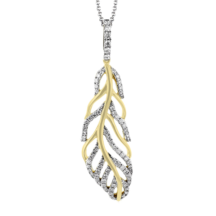 Perfect for layering, this nature inspired 18K yellow gold piece features .54ct natural white diamonds.