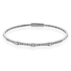 18k WG geometric bangle bracelet glistens with 0.54 ctw of diamonds