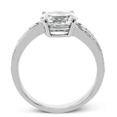 This modern engagement ring from our Lightning collection showcases a row of channel set diamonds 0.35 ctw., in a dynamic design featuring an Oval main center diamond.