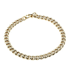 18K WG domed link, high polish Men's bracelet 8