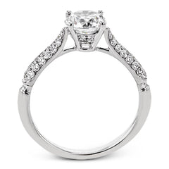 The best of art deco design is updated to the modern era in this Roxy Collection ring, with milgrain edged bezel-set side diamonds and shining white gold.