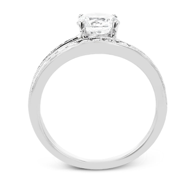 Round diamonds in a dynamic zig-zag shape create a bold modern look in this Lightning Collection ring.