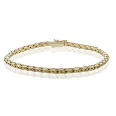 A timeless statement, this 14k yellow gold bracelet features .24cttw black diamonds and is the perfect addition to any jewelry collection.
