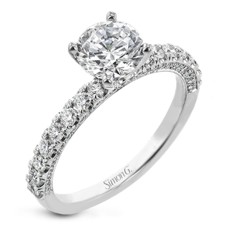 This wedding band is a classic choice with a straight design and .55 ctw of white diamonds.