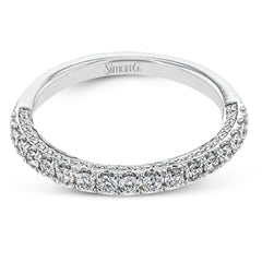This wedding band is a classic choice with a straight design and .55 ctw of white diamonds.