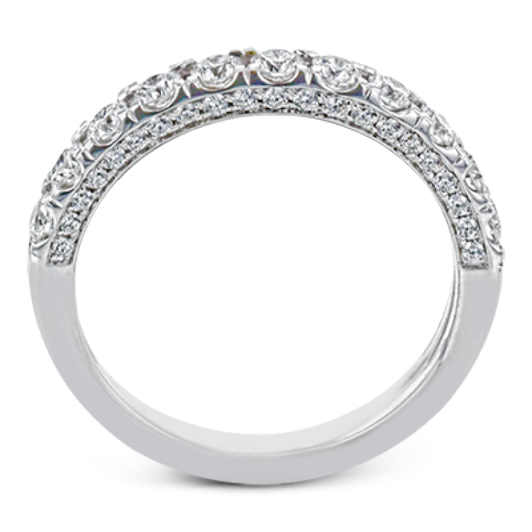 This wonderful band is a classic choice for a wedding band or stacking ring, set with .75 ctw of white diamonds.