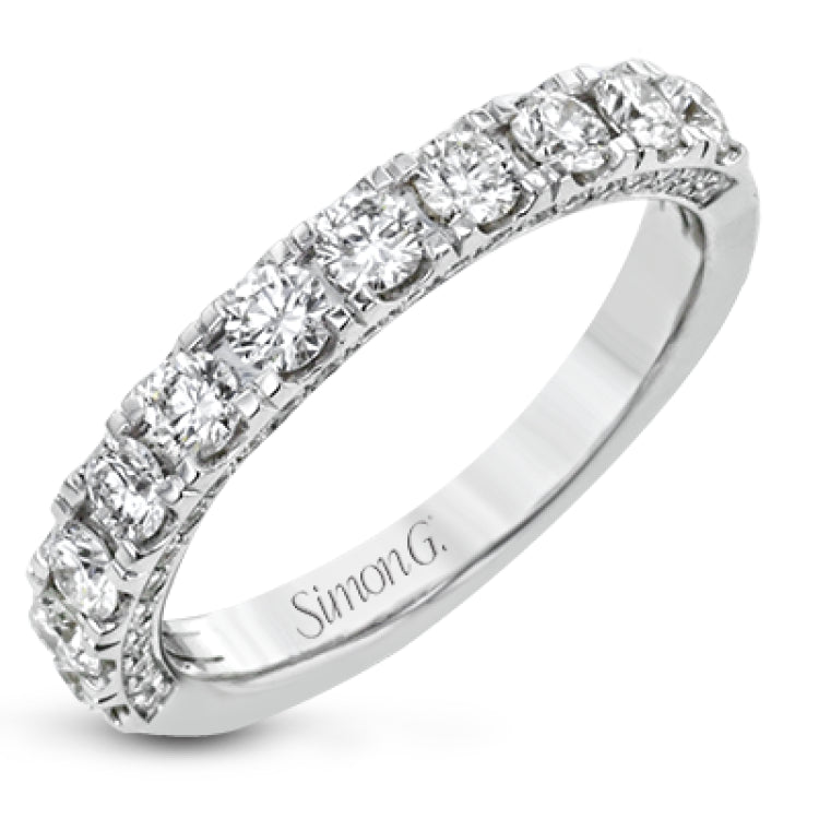 This classic straight band stands out from the crows due to its full 1.00 ctw of diamonds that sparkle and shine.