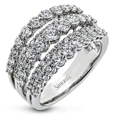 Make a bold statement with this 18K white gold band showcasing just under 2 carats total diamond weight.