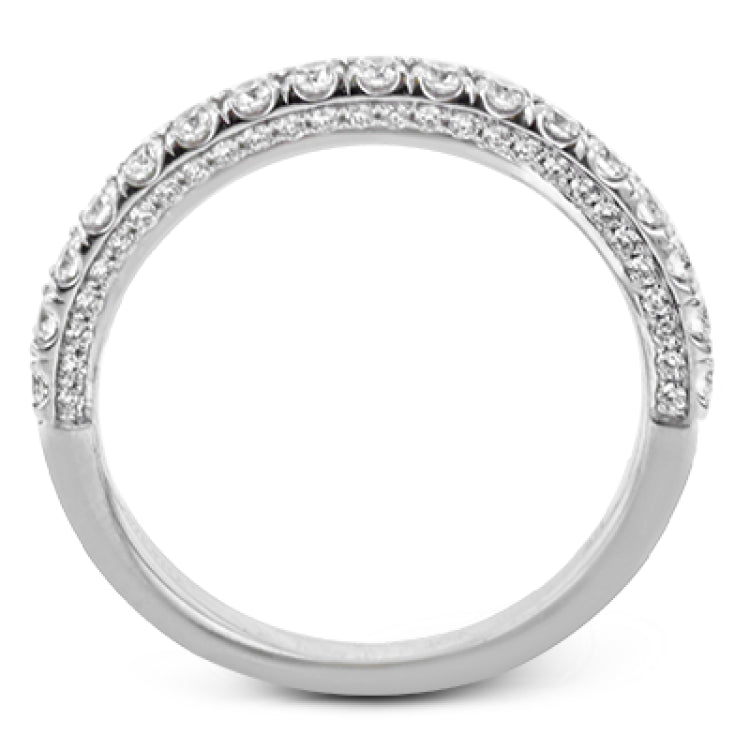 This engagement ring is sure to shine, with a classic straight design set with .49 ctw of white side diamonds.