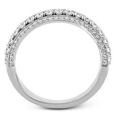 This engagement ring is sure to shine, with a classic straight design set with .49 ctw of white side diamonds.
