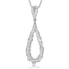 A perfect dewdrop's essence shines eternally in this diamond and white gold pendant.