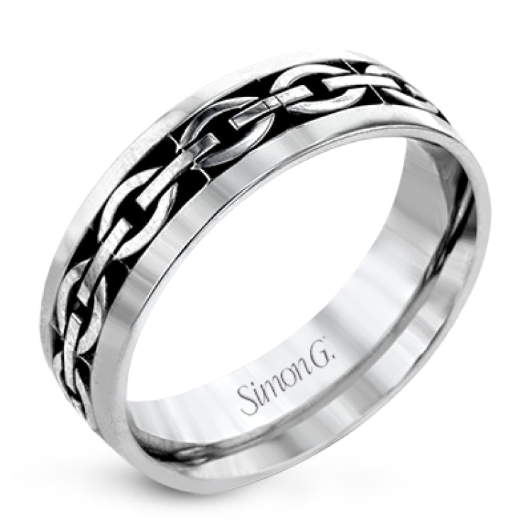 This patterned 14k white gold band makes the perfect statement.