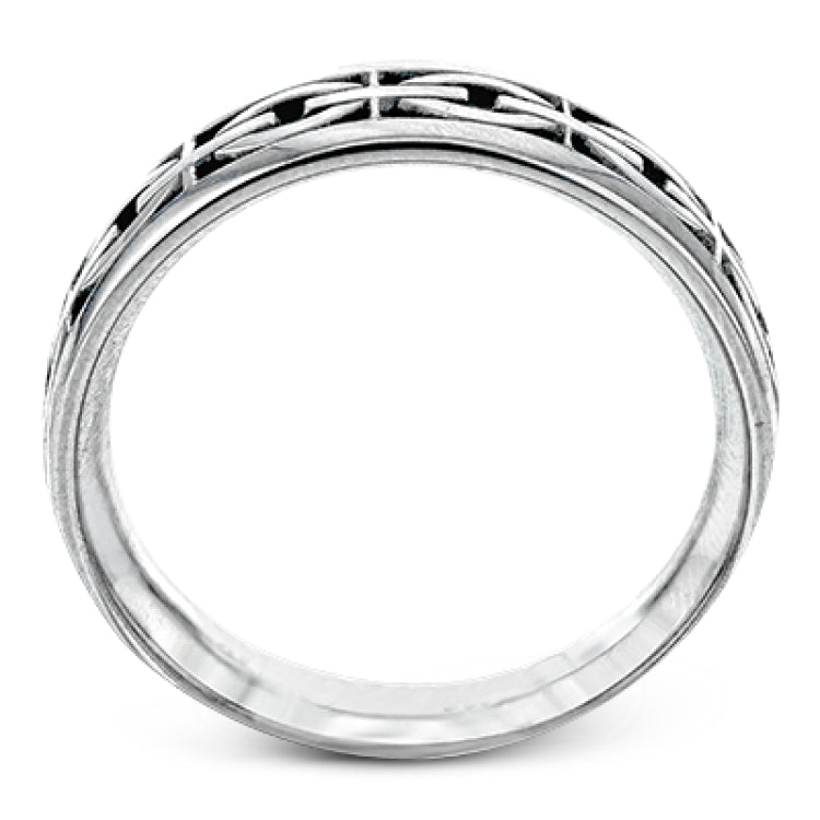 This patterned 14k white gold band makes the perfect statement.