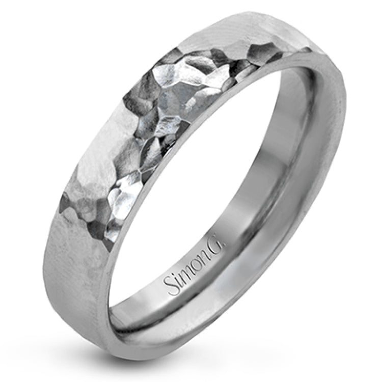 This band is perfect for everyday wear, crafted in long lasting 14k gold with a enduring hammered finish.