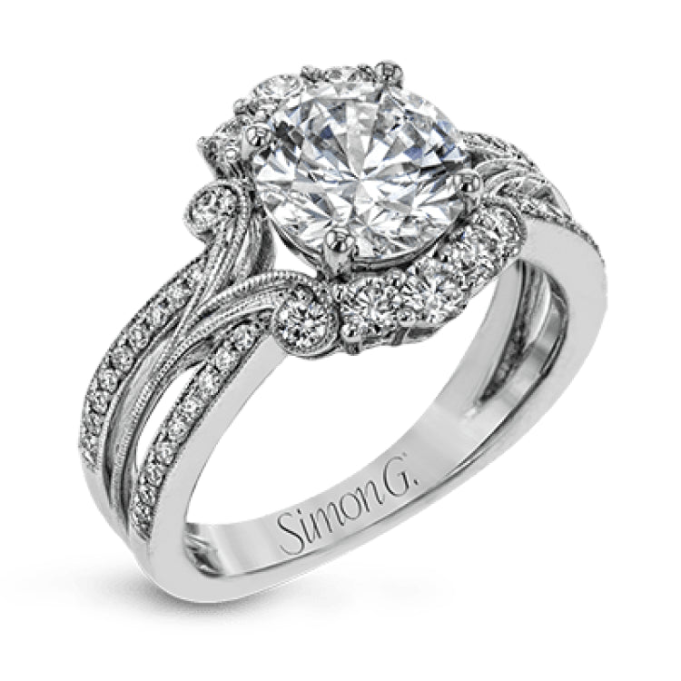 Turn heads with this stunning white gold ring that glitters with an impressive .58 ctw of round white diamond accents.