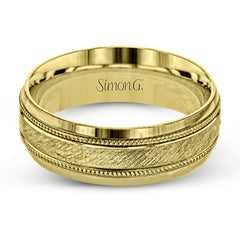A textured white gold exterior conceals a rose gold interior accent in this elegant, modern wedding band