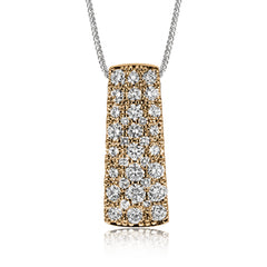 This shimmering white gold pendant dazzles with an incredible 1.50 ctw of white diamonds set into its surface