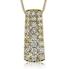 This shimmering white gold pendant dazzles with an incredible 1.50 ctw of white diamonds set into its surface