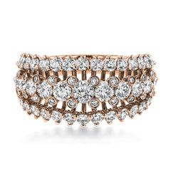 This unique white gold ring features a total of 1.74 ctw of white diamonds in an intricately designed setting.