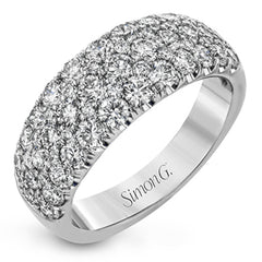 This wonderful, contemporary wedding band glitters with a remarkable 2.00 ctw of round white diamonds set in white gold.