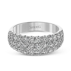This wonderful, contemporary wedding band glitters with a remarkable 2.00 ctw of round white diamonds set in white gold.