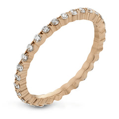 Featuring a modern stackable design, this band rose gold is accented by .40 ctw round cut white diamonds.