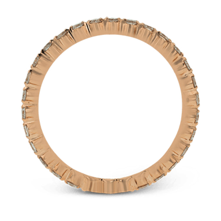 Featuring a modern stackable design, this band rose gold is accented by .40 ctw round cut white diamonds.