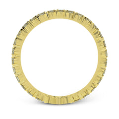 Featuring a modern stackable design, this band yellow gold is accented by .40 ctw round cut white diamonds.