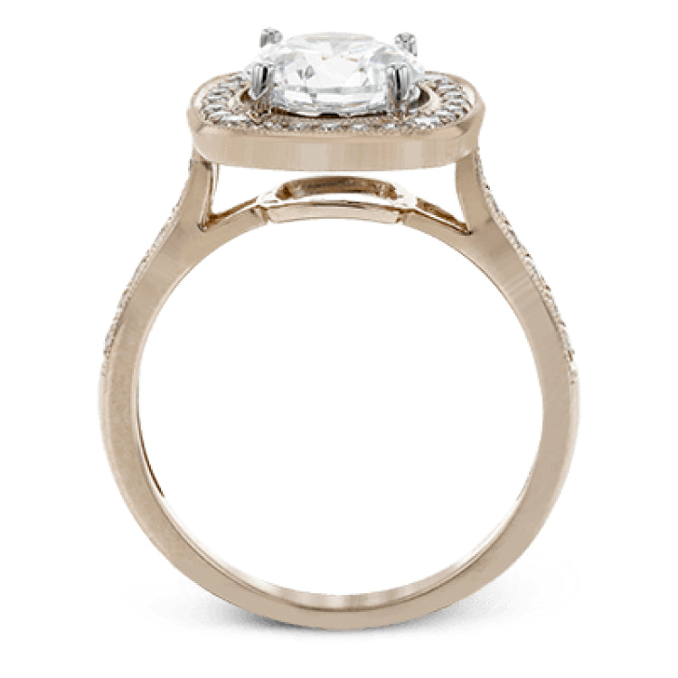 This rose gold ring radiates timeless beauty with the help of .39 ctw of round white diamond accents.