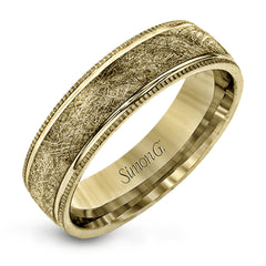 This classic men's wedding band features a matte texture in the center, edged by high polished metal. It is sure to be in style for years to come.