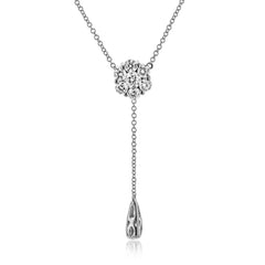 This delicate, understated pendant features .47 ctw of round white diamonds in a lovely white gold setting