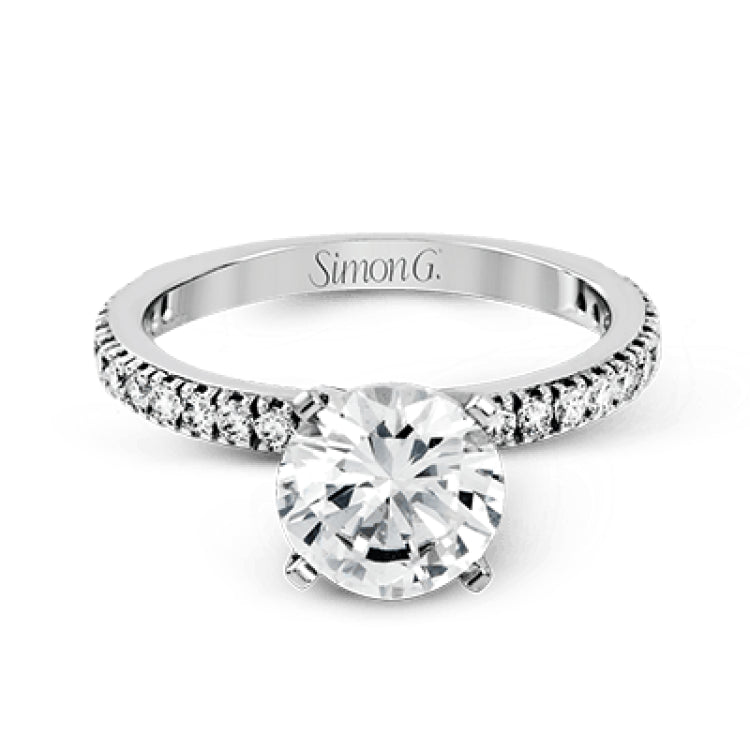 This beautiful 18k white gold wedding set contains a stunning .75 ctw of white round brilliant diamonds.