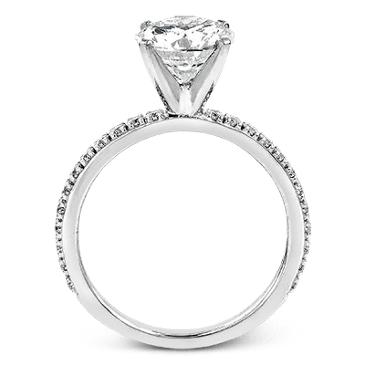 This beautiful 18k white gold wedding set contains a stunning .75 ctw of white round brilliant diamonds.