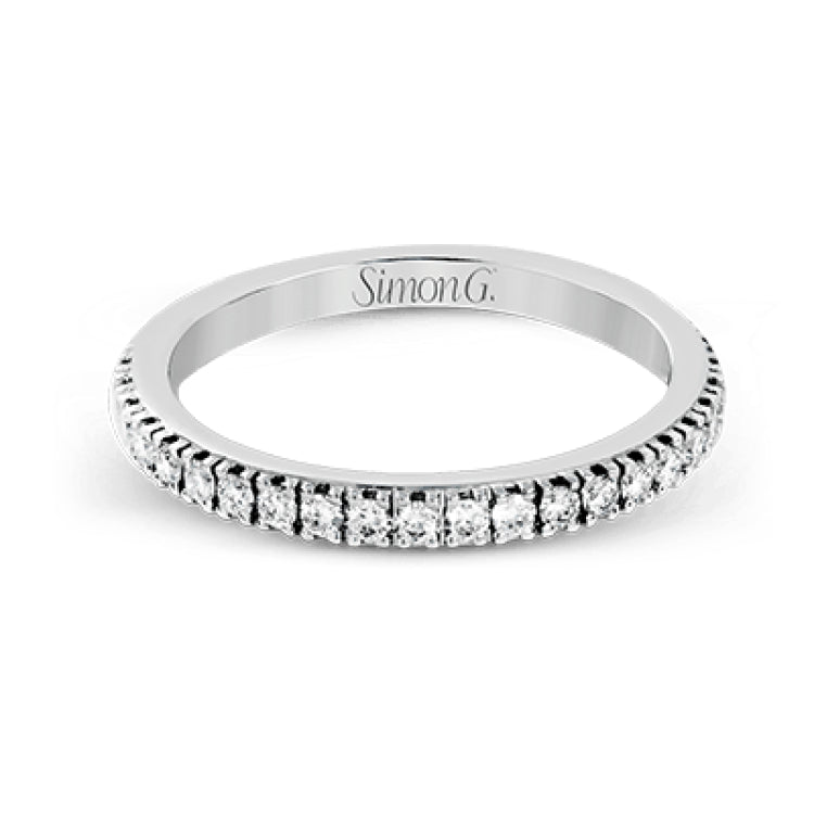 This beautiful 18k white gold wedding set contains a stunning .75 ctw of white round brilliant diamonds.