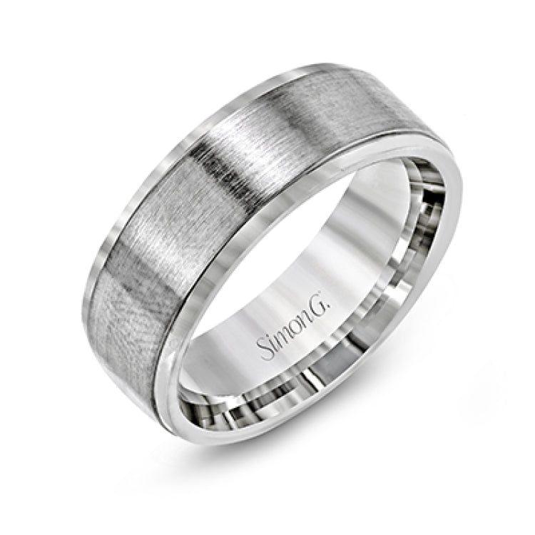 This classically styled men's wedding band features a brushed finished outside and a minimal, solid design that is perfect for everyday wear.
