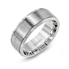 This classically styled men's wedding band features a brushed finished outside and a minimal, solid design that is perfect for everyday wear.