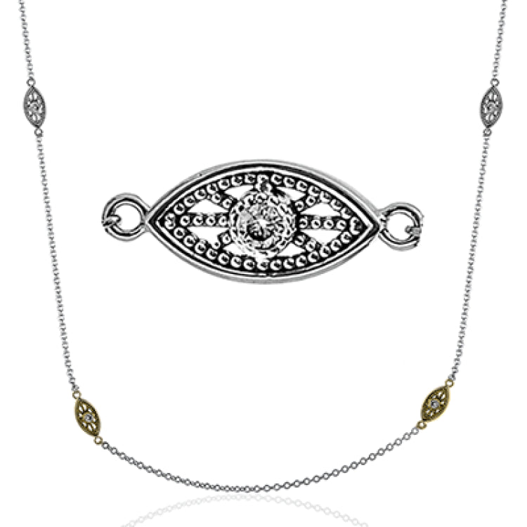 This delicate white gold chain is complemented by .06 ctw of white diamond accents.