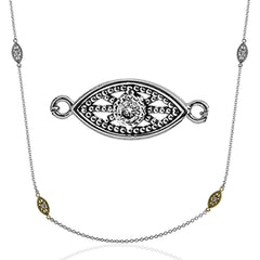 This delicate white gold chain is complemented by .06 ctw of white diamond accents.