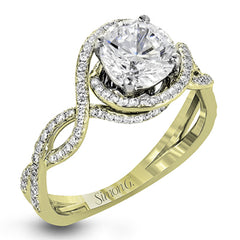 Classic with a modern twist, this white gold engagement ring features .50 ctw of sparkling white diamonds in a dramatic openwork design.